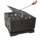 26 Inch Square Fire Pit with BBQ Grill, Outdoor Wood Burning Firepit with Poker, Large Burning Space Fireplace for Patio Garden Camping Backyard Picnic Bonfire