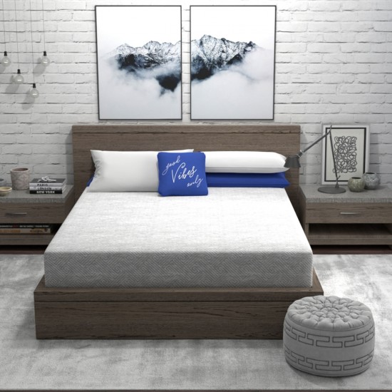 Vibe 8 Inch  Heather Grey Memory Foam Mattress (Ultra Small Package) - Queen