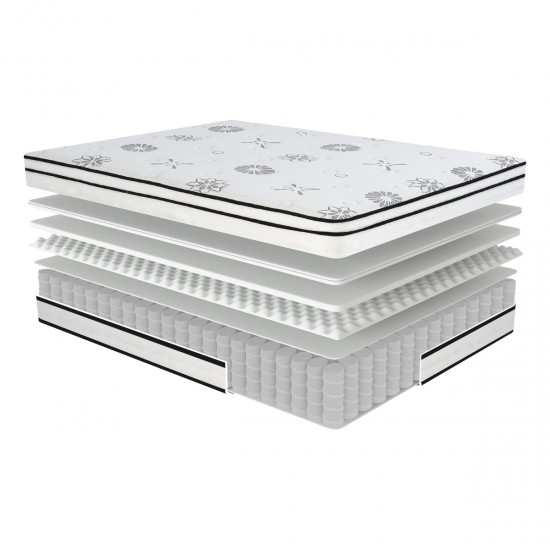 12-inch Queen Mattress Highly Breathable Quilted Cover Hybrid Mattress, White, Plush Foam Mattress in a Box, Luxury Comfort Mattress