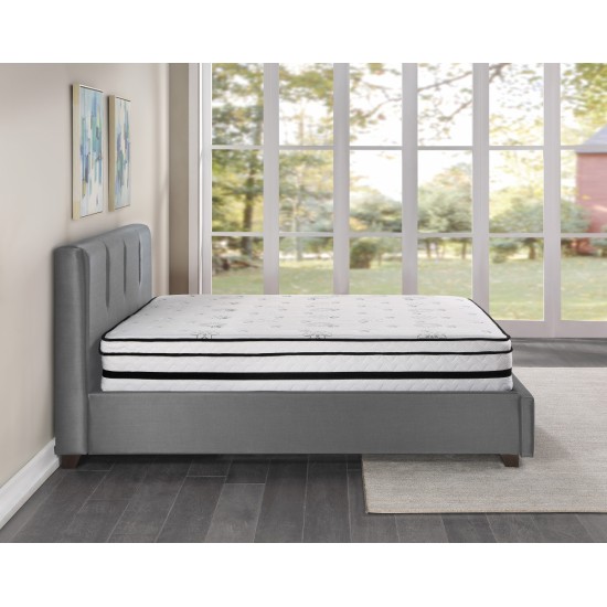 12-inch Queen Mattress Highly Breathable Quilted Cover Hybrid Mattress, White, Plush Foam Mattress in a Box, Luxury Comfort Mattress