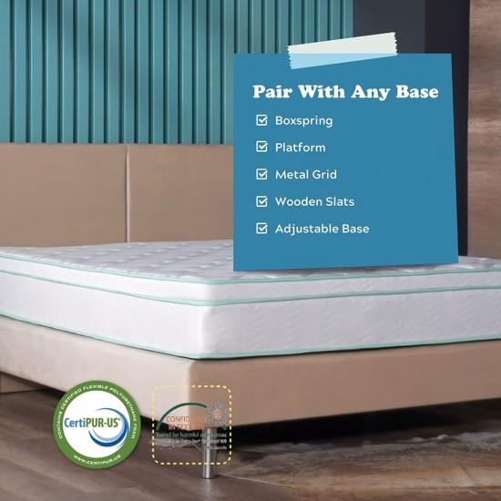 TWIN SIZE- 10-inch Cool Gel Memory Foam Innerspring Hybrid Mattress