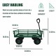 3 cu. ft. 300 lbs. Capacity Removable Sides Metal Steel Mesh Heavy Duty Utility Wagon Outdoor Garden Cart in Green