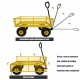 3 cu. ft. 300 lbs. Capacity Removable Sides Metal Steel Mesh Heavy Duty Utility Wagon Outdoor Garden Cart in Yellow