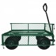 3 cu. ft. 300 lbs. Capacity Removable Sides Metal Steel Mesh Heavy Duty Utility Wagon Outdoor Garden Cart in Green