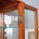 Lighted Glass Curio Display Cabinet,Display Cabinet,Glass Storage Cabinet Glass Wine cabinet Wood Frame Toy Display for Living Room, Kitchen, Pantry light bulb included OAK