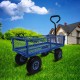 3 cu. ft. 300 lbs. Capacity Removable Sides Metal Steel Mesh Heavy Duty Utility Wagon Outdoor Garden Cart in Blue