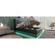 Queen size Upholstered bed, 360 surround LED function, Buttons/Apps/Remote Control, hydraulic storage bed with USB Type-C charging, Black,PU (Without mattress)