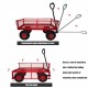 3 cu. ft. 300 lbs. Capacity Removable Sides Metal Steel Mesh Heavy Duty Utility Wagon Outdoor Garden Cart in Red