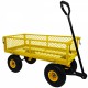 3 cu. ft. 300 lbs. Capacity Removable Sides Metal Steel Mesh Heavy Duty Utility Wagon Outdoor Garden Cart in Yellow