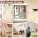 Portable Wardrobe Closet Storage Organizer for Clothes,Clothes Dresser, Magnetic Doors with 4 Cubes &  Hanging Rod,10 pcs hangers , Baby Wardrobe Storage Cabinet,White