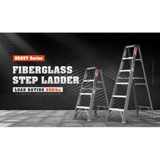 6 Fibreglass Step Ladder Series 250lbs