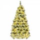 6FT Pre-Lit Spruce Snow Flocked Christmas Tree with Pine Cones, Artificial Xmas Tree with 403 Branch Tips,Mixed PE & PVC Branches, 250 Multi-Color LED Lights, 11 Flashing Modes, Holiday Décor