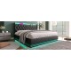 Queen size Upholstered bed, 360 surround LED function, Buttons/Apps/Remote Control, hydraulic storage bed with USB Type-C charging, Black,PU (Without mattress)