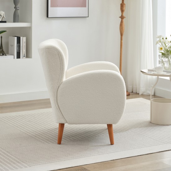 Mirod Modern Wing back Lounge Chair - Stylish Design, Soft Fabric, Solid Wood Legs, Easy Assembly, Durable Frame