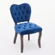 French Vintage Tufted Upholstered Fabric Dining Chair,Set of 2,Blue,SW1869BL