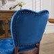 French Vintage Tufted Upholstered Fabric Dining Chair,Set of 2,Blue,SW1869BL