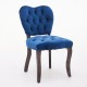 French Vintage Tufted Upholstered Fabric Dining Chair,Set of 2,Blue,SW1869BL