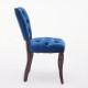 French Vintage Tufted Upholstered Fabric Dining Chair,Set of 2,Blue,SW1869BL