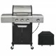 Propane Grill 3 Burner Barbecue Grill Stainless Steel Gas Grill with Side Burner and Cover for Outdoor BBQ, Camping