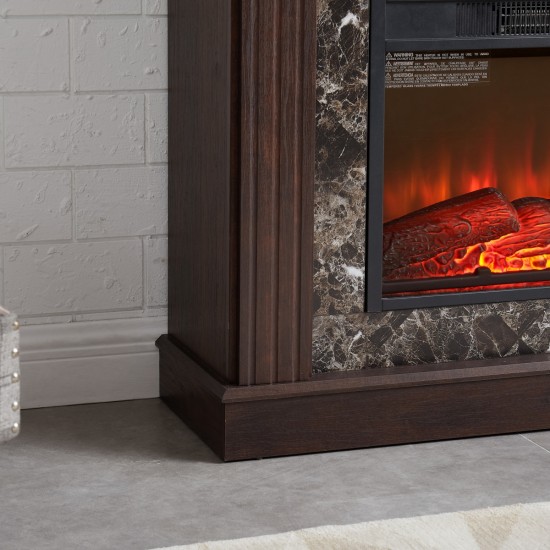 Electric Fireplace with Mantel,fireplace mantel surround with 23 Inch  Fireplace Insert, Adjustable Flame, Remote Control, Cherry,41.34 Inch W*14 Inch D*40 Inch H