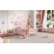 Wood Twin Size House Platform Bed with Guardrail and Drawer, Pink(Expected Arrival Time: 10.7)