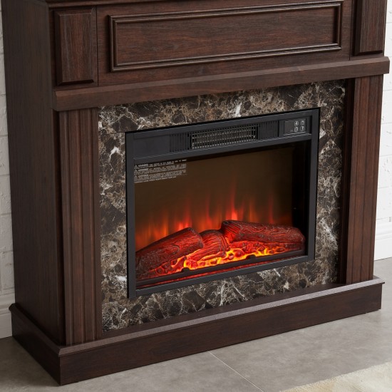 Electric Fireplace with Mantel,fireplace mantel surround with 23 Inch  Fireplace Insert, Adjustable Flame, Remote Control, Cherry,41.34 Inch W*14 Inch D*40 Inch H