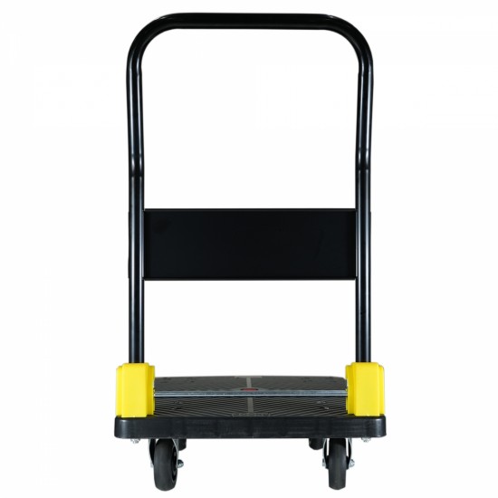 Foldable Platform Push Hand Truck Cart, 880 lbs. Weight Capacity, 2 Swivel Brake Wheels