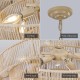 (Same as W1340P155976/L1019-4) Bohemian style Woven Pendant Light 19.7 Inch Rattan Ligh Large Rattan Pendant Light with 4-Tier Rattan Chandelier--Wood