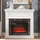 Electric Fireplace with Mantel,fireplace mantel surround with 23 Inch  Fireplace Insert, Adjustable Flame, Remote Control-White,41.34 Inch W*14 Inch D*40 Inch H