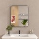 30x36 In. Aluminum Framed Rounded Rectangle Bathroom Wall Mirror, Matte Black Bathroom Vanity Mirror Farmhouse, Anti-Rust, Tempered Glass mirrors, Hangs Horizontally or Vertically