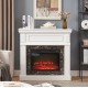 Electric Fireplace with Mantel,fireplace mantel surround with 23 Inch  Fireplace Insert, Adjustable Flame, Remote Control-White,41.34 Inch W*14 Inch D*40 Inch H