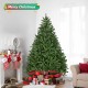 7ft Artificial Christmas Tree, Premium Unlit Hinged Spruce Full Tree with 2231 Branch Tips, Metal Stand, Hinged Structure, Easy Assembly Festival Celebration Xmas Tree for Home, Office, Party