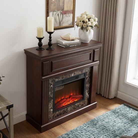 Electric Fireplace with Mantel,fireplace mantel surround with 23 Inch  Fireplace Insert, Adjustable Flame, Remote Control, Cherry,41.34 Inch W*14 Inch D*40 Inch H