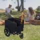 Foldable Pet Jogging Stroller Dog Carriers Bicycle Trailer Pet Dog Cat Bike Trailer Orange and Black - Ideal for Small Pets