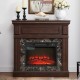 Electric Fireplace with Mantel,fireplace mantel surround with 23 Inch  Fireplace Insert, Adjustable Flame, Remote Control, Cherry,41.34 Inch W*14 Inch D*40 Inch H