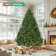 9ft Artificial Christmas Tree, Premium Unlit Hinged Full Tree with 3655 Branch Tips, Metal Stand, Hinged Structure, Easy Assembly Festival Celebration Xmas Tree for Home, Office, Party