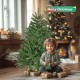 4.5 Ft Artificial Christmas Tree, Premium Hinged Spruce Tree with Metal Stand, 663 Tips Full Xmas Tree for Holiday Indoor Decor, Easy Assembly