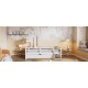 Wood Twin Size House Platform Bed with Guardrail and Drawer, White(Expected Arrival Time: 10.7)