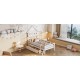 Wood Twin Size House Platform Bed with Guardrail and Drawer, White(Expected Arrival Time: 10.7)