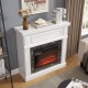 Electric Fireplace with Mantel,fireplace mantel surround with 23 Inch  Fireplace Insert, Adjustable Flame, Remote Control-White,41.34 Inch W*14 Inch D*40 Inch H