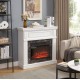 Electric Fireplace with Mantel,fireplace mantel surround with 23 Inch  Fireplace Insert, Adjustable Flame, Remote Control-White,41.34 Inch W*14 Inch D*40 Inch H