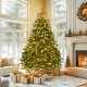 7ft Pre-Lit Artificial Holiday Christmas Tree for Home, Office,Party Decoration w/700 Warm White Lights, 2231 Branch Tips, Easy Assembly, Metal Hinges & Foldable Base