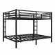 Metal Queen over Queen Bunk Bed for Teens and Adults,Space-Saving/Noise Reduced/No Box Spring Needed, Black