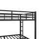 Metal Queen over Queen Bunk Bed for Teens and Adults,Space-Saving/Noise Reduced/No Box Spring Needed, Black