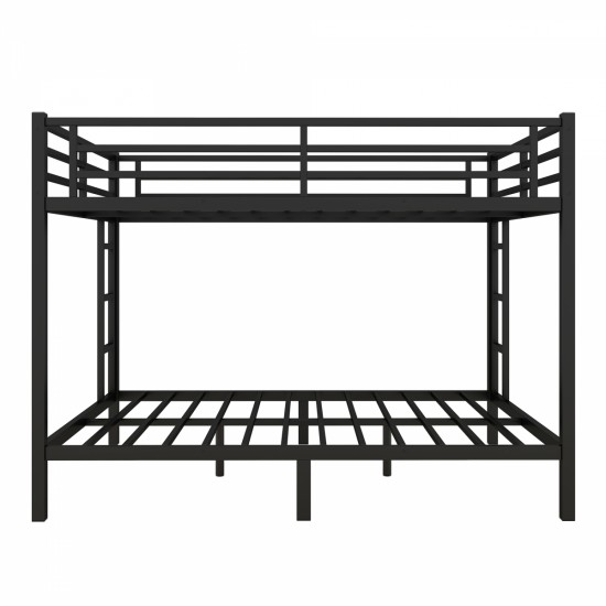 Metal Queen over Queen Bunk Bed for Teens and Adults,Space-Saving/Noise Reduced/No Box Spring Needed, Black