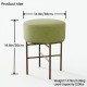 2 pcs Round Cushioned Vanity Stool, Linen Upholstered Vanity Stool for Makeup Room, Modern Soft Stool for Bar and Dining, Ottoman Footrest Stool with Metal Legs for Living Room, Bedroom(Matcha Green)