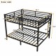 Metal Queen over Queen Bunk Bed for Teens and Adults,Space-Saving/Noise Reduced/No Box Spring Needed, Black