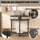 Unique Half Moon Design End Table with Sliding Rattan Door,Elegant Semi-circle Entryway Console Table with 2 Rattan Storage Cabinet and Bottom Shelf for Living room, Bedroom, Study, Hallway