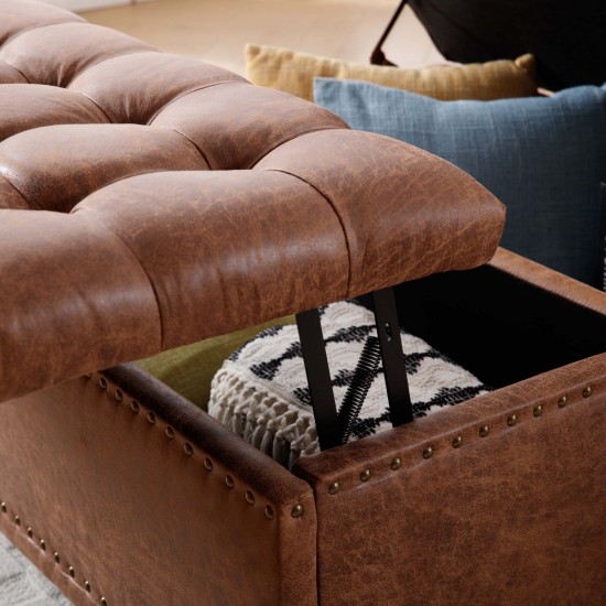 Storage Ottoman Bench Brown