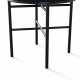 2 pcs Round Cushioned Vanity Stool, Linen Upholstered Vanity Stool for Makeup Room, Modern Soft Stool for Bar and Dining, Ottoman Footrest Stool with Metal Legs for Living Room, Bedroom(Black)